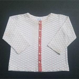 Vintage Baby GAP long-sleeved print crew neck button-down top